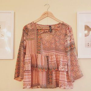 Nordstrom Pink Floral Blouse